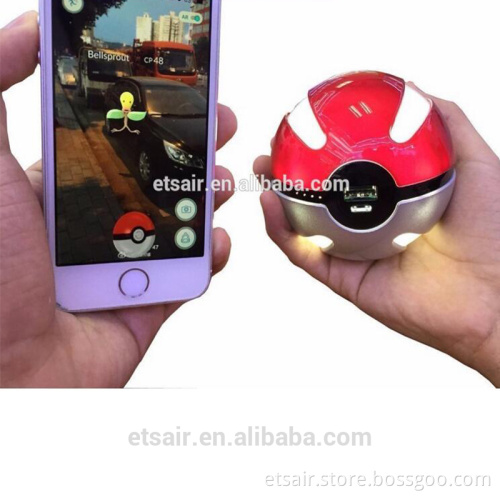 Wholesale Real Capacity 6000mah Customized Pokemon Go Game Power bank Portable Charger cartoon creative Magic Ball